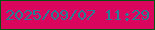 文字の大きさ：2、枠の色：045412、背景の色：da065e、文字の色：287c93 無料ブログパーツのブログ時計