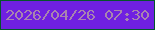 文字の大きさ：3、枠の色：04552c、背景の色：6f20e1、文字の色：a884af 無料ブログパーツのブログ時計