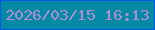 文字の大きさ：5、枠の色：045ae8、背景の色：0589a5、文字の色：af8cd6 無料ブログパーツのブログ時計