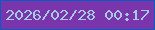 文字の大きさ：4、枠の色：045dc1、背景の色：7a35ac、文字の色：a4cbe1 無料ブログパーツのブログ時計