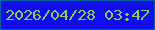 文字の大きさ：2、枠の色：04619e、背景の色：120cf3、文字の色：87d15f 無料ブログパーツのブログ時計
