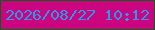 文字の大きさ：5、枠の色：046315、背景の色：cb0480、文字の色：2e97ec 無料ブログパーツのブログ時計