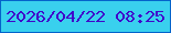 文字の大きさ：5、枠の色：0463cb、背景の色：39d0ee、文字の色：4005cb 無料ブログパーツのブログ時計