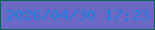 文字の大きさ：2、枠の色：046552、背景の色：6b69c4、文字の色：207de0 無料ブログパーツのブログ時計