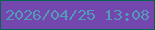文字の大きさ：1、枠の色：046553、背景の色：7447ae、文字の色：539ab9 無料ブログパーツのブログ時計