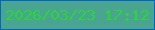 文字の大きさ：3、枠の色：0465c4、背景の色：49a58f、文字の色：2ad63c 無料ブログパーツのブログ時計