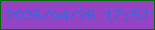 文字の大きさ：2、枠の色：046a0c、背景の色：9443c3、文字の色：3768e1 無料ブログパーツのブログ時計