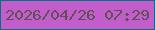 文字の大きさ：4、枠の色：047181、背景の色：c35dcc、文字の色：5d5154 無料ブログパーツのブログ時計