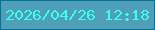 文字の大きさ：4、枠の色：04729a、背景の色：509fb9、文字の色：3cfff0 無料ブログパーツのブログ時計