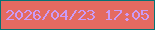 文字の大きさ：3、枠の色：047374、背景の色：e46a61、文字の色：ca9bf7 無料ブログパーツのブログ時計