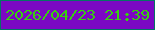 文字の大きさ：5、枠の色：047464、背景の色：7b08c3、文字の色：37d00f 無料ブログパーツのブログ時計