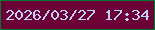 文字の大きさ：2、枠の色：047533、背景の色：6b0336、文字の色：c2d2fa 無料ブログパーツのブログ時計