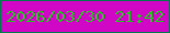 文字の大きさ：2、枠の色：04784e、背景の色：d008c5、文字の色：28bd23 無料ブログパーツのブログ時計