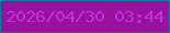 文字の大きさ：5、枠の色：0479a3、背景の色：97139d、文字の色：c130df 無料ブログパーツのブログ時計