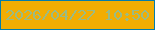 文字の大きさ：2、枠の色：047cab、背景の色：f2ad02、文字の色：9abb85 無料ブログパーツのブログ時計