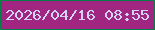 文字の大きさ：3、枠の色：047d47、背景の色：a02682、文字の色：d4d3f1 無料ブログパーツのブログ時計