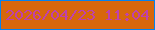 文字の大きさ：2、枠の色：0482ee、背景の色：d7670c、文字の色：bf41ac 無料ブログパーツのブログ時計