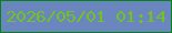文字の大きさ：3、枠の色：048318、背景の色：6b85be、文字の色：72c320 無料ブログパーツのブログ時計