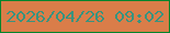 文字の大きさ：3、枠の色：04852d、背景の色：da7d49、文字の色：39937f 無料ブログパーツのブログ時計