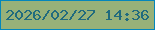 文字の大きさ：1、枠の色：0486bb、背景の色：97b179、文字の色：216b7e 無料ブログパーツのブログ時計