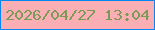 文字の大きさ：2、枠の色：0486f5、背景の色：fbaeb4、文字の色：7b9957 無料ブログパーツのブログ時計