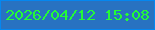 文字の大きさ：2、枠の色：0487f0、背景の色：2872c1、文字の色：24fb37 無料ブログパーツのブログ時計