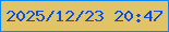 文字の大きさ：2、枠の色：0487fa、背景の色：e0c467、文字の色：094ceb 無料ブログパーツのブログ時計