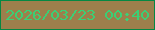 文字の大きさ：2、枠の色：048843、背景の色：9c7f4c、文字の色：3bcf75 無料ブログパーツのブログ時計