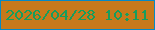 文字の大きさ：5、枠の色：0489c5、背景の色：c7791b、文字の色：169d5d 無料ブログパーツのブログ時計