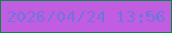 文字の大きさ：3、枠の色：048a3c、背景の色：c05de0、文字の色：7174dc 無料ブログパーツのブログ時計