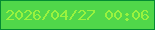 文字の大きさ：3、枠の色：048b32、背景の色：50d74a、文字の色：99f23f 無料ブログパーツのブログ時計