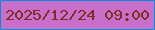 文字の大きさ：3、枠の色：048dda、背景の色：c86ecb、文字の色：7f2e1d 無料ブログパーツのブログ時計