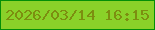 文字の大きさ：2、枠の色：048f07、背景の色：8ad129、文字の色：7c8e10 無料ブログパーツのブログ時計