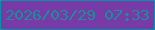 文字の大きさ：5、枠の色：0491aa、背景の色：773aa7、文字の色：188f98 無料ブログパーツのブログ時計