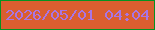 文字の大きさ：2、枠の色：049221、背景の色：da5e30、文字の色：a975e4 無料ブログパーツのブログ時計