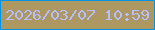 文字の大きさ：5、枠の色：0492e5、背景の色：ac9860、文字の色：b6bffc 無料ブログパーツのブログ時計
