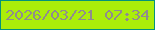 文字の大きさ：1、枠の色：04937b、背景の色：abee0a、文字の色：908c8e 無料ブログパーツのブログ時計