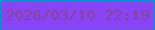 文字の大きさ：4、枠の色：0493ce、背景の色：8844f5、文字の色：844593 無料ブログパーツのブログ時計