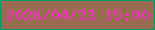 文字の大きさ：3、枠の色：04996b、背景の色：986c4f、文字の色：f82ec9 無料ブログパーツのブログ時計