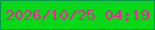 文字の大きさ：2、枠の色：049a41、背景の色：07d918、文字の色：fc1ba1 無料ブログパーツのブログ時計