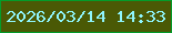 文字の大きさ：2、枠の色：049b2a、背景の色：4a5905、文字の色：8ff5fc 無料ブログパーツのブログ時計