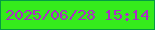 文字の大きさ：5、枠の色：049b42、背景の色：35eb1c、文字の色：ab2bc5 無料ブログパーツのブログ時計