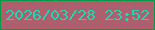 文字の大きさ：5、枠の色：049b46、背景の色：ad5f6d、文字の色：20d7b1 無料ブログパーツのブログ時計
