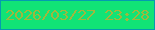 文字の大きさ：5、枠の色：049bb0、背景の色：11e376、文字の色：a0b73d 無料ブログパーツのブログ時計