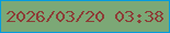 文字の大きさ：2、枠の色：049bdf、背景の色：7ca876、文字の色：8d3d37 無料ブログパーツのブログ時計
