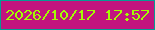 文字の大きさ：1、枠の色：049c93、背景の色：c1147e、文字の色：a2fd03 無料ブログパーツのブログ時計