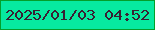 文字の大きさ：4、枠の色：049f2a、背景の色：07eaa0、文字の色：392034 無料ブログパーツのブログ時計