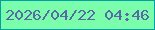文字の大きさ：4、枠の色：049fa4、背景の色：7afeac、文字の色：5869a8 無料ブログパーツのブログ時計