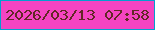 文字の大きさ：1、枠の色：049fcf、背景の色：f544c2、文字の色：632826 無料ブログパーツのブログ時計
