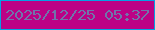 文字の大きさ：4、枠の色：04a0e4、背景の色：bb0185、文字の色：7075ab 無料ブログパーツのブログ時計